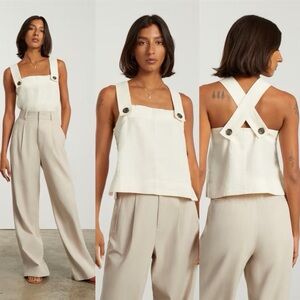 NWT- Everlane Cream Women's Apron Linen Tank Top Crisscross Back Size 16